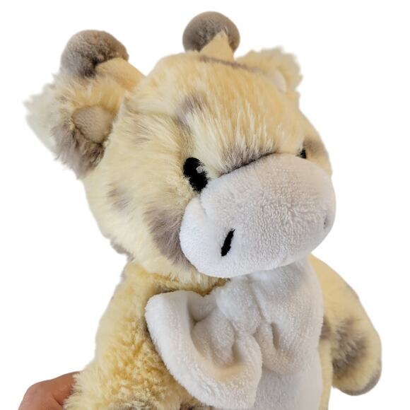 Giraffe Plush Yellow White Stuffed Animal Soft Toy 13 Inch Bow Safari Baby Gift - Picture 3 of 7